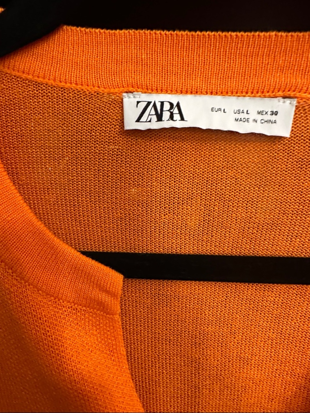 ZARA Bright Orange Knit V-Neck Top & Drawstring Joggers - Picture 3 of 3